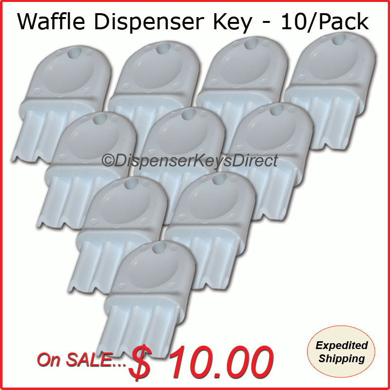 Universal "waffle Key" For Paper Towel & Toilet Tissue Dispensers - 10/pk.