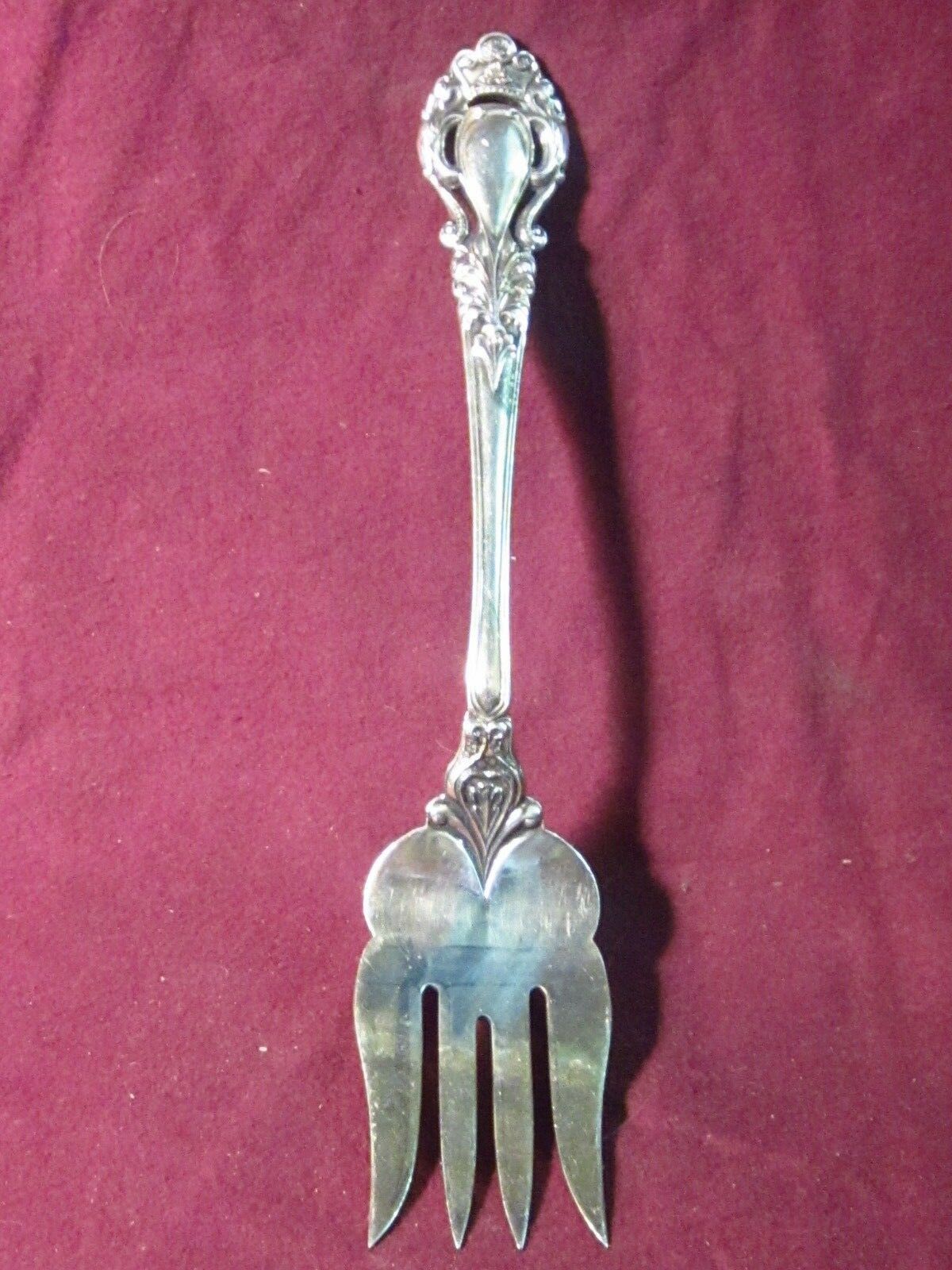 Silverplate Kirk Stieff Royal Tradition Cold Meat Fork  8 1/2" No Mono